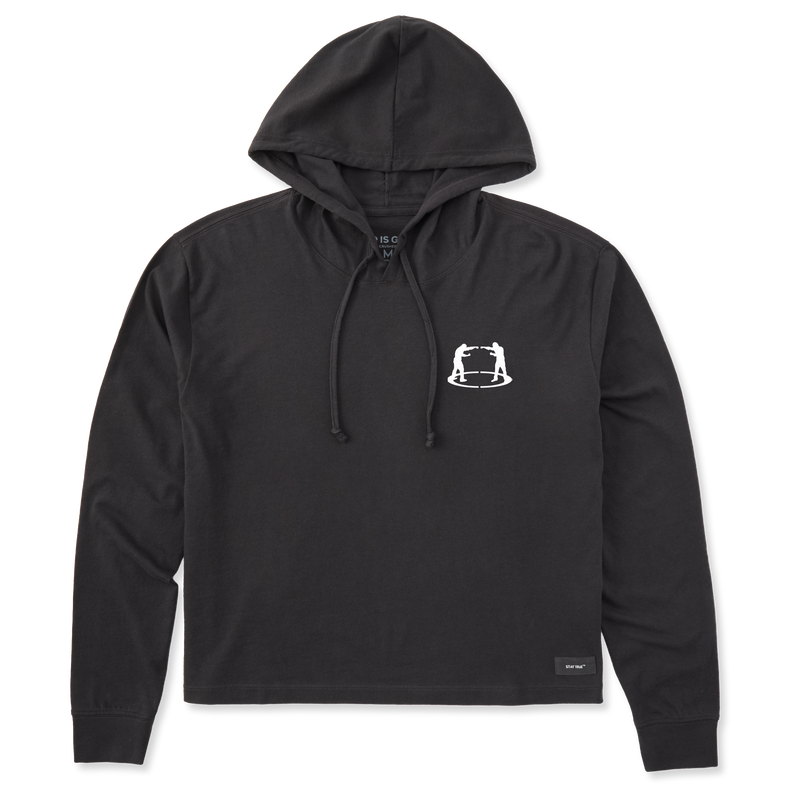 Life is Good x EverybodyFights - Hoodie (Women's EBF-SkyLine Boxy Hoodie)