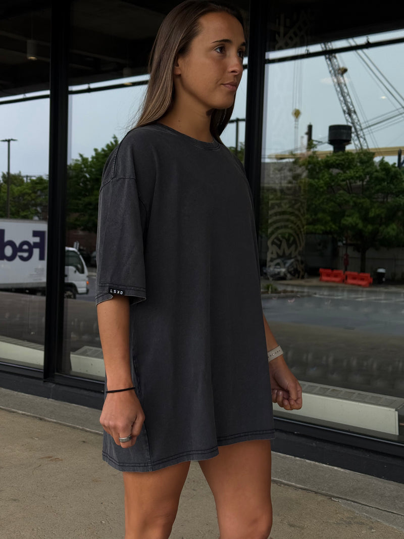 LSKD Easy FLXCotton Tee Oversize in Black Washed