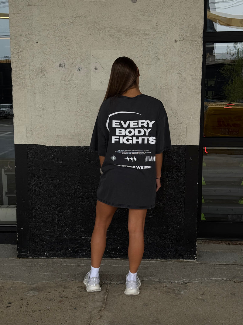 LSKD Easy FLXCotton Tee Oversize in Black Washed