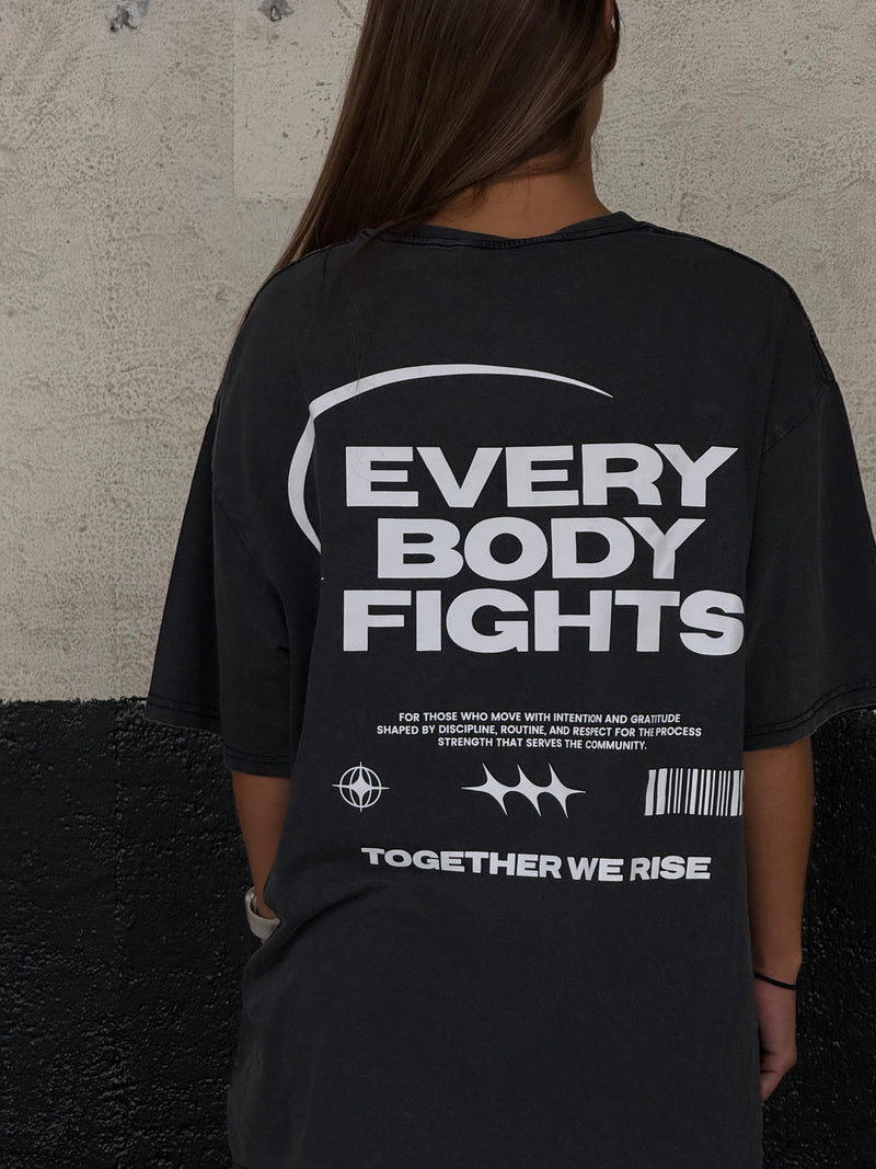LSKD Easy FLXCotton Tee Oversize in Black Washed