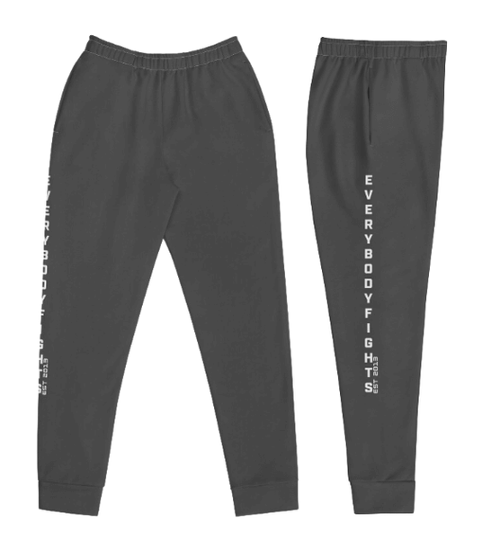Women's Joggers EVERYBODYFIGHTS - WHITE ON GREY
