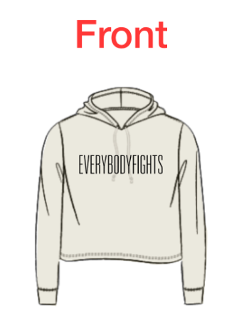 Women’s Long Sleeve Boxy Hoodie - everybodyfights, fighter logo