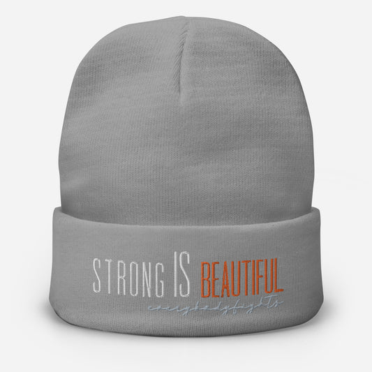 Embroidered Beanie Strong is Beautiful