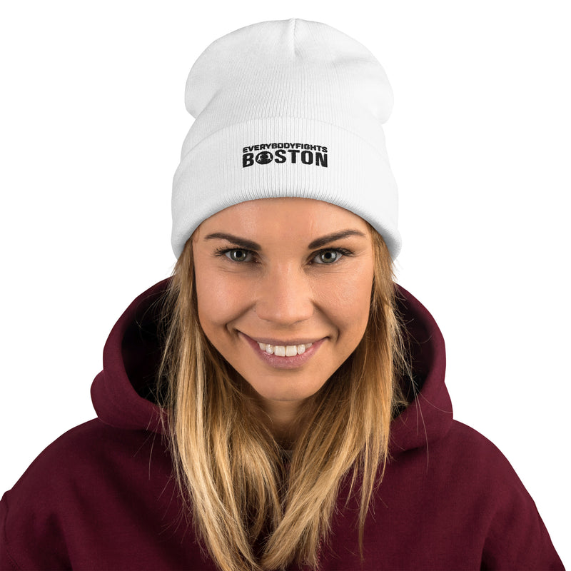 Embroidered Beanie Everybodyfights Boston