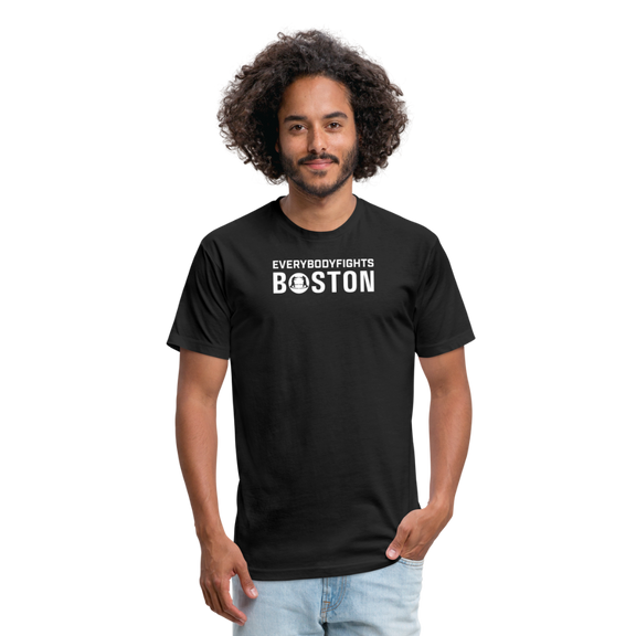 Fitted Cotton/Poly T-Shirt Boston - black