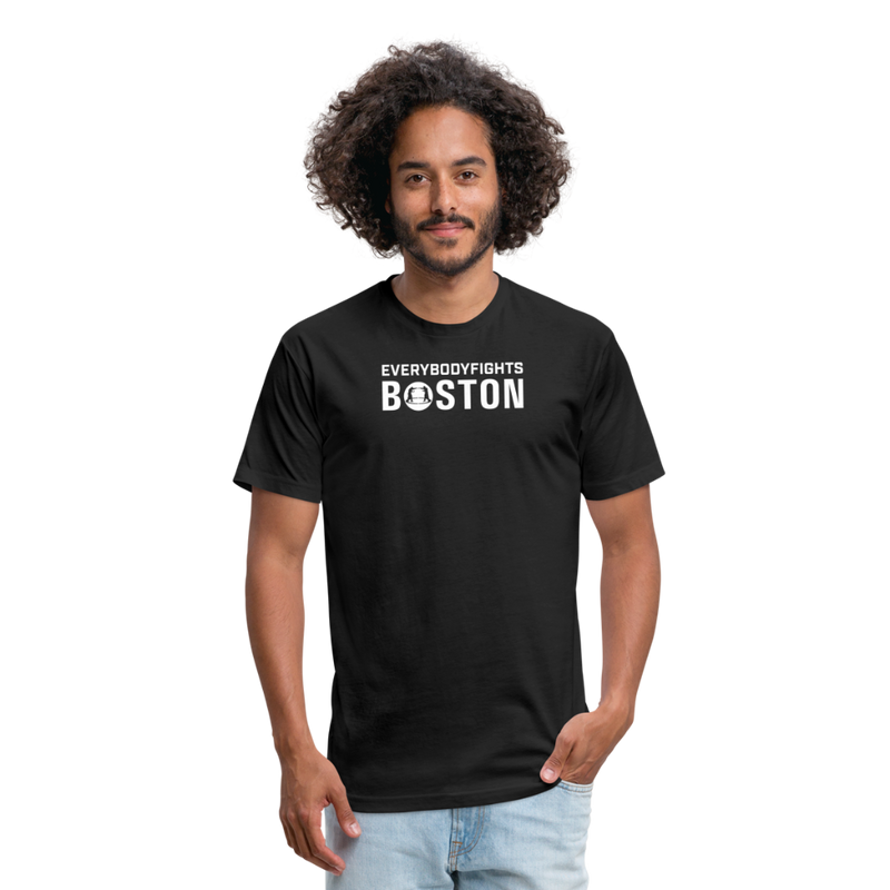 Fitted Cotton/Poly T-Shirt Boston - black