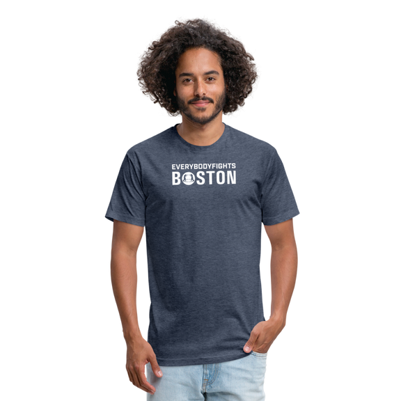 Fitted Cotton/Poly T-Shirt Boston - heather navy