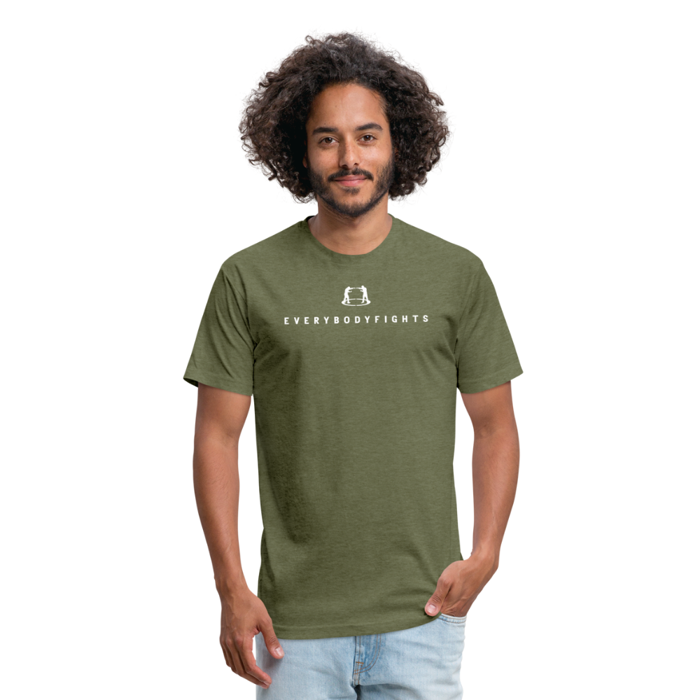 Fitted Cotton/Poly T-Shirt Everybodyfights classic - heather military green