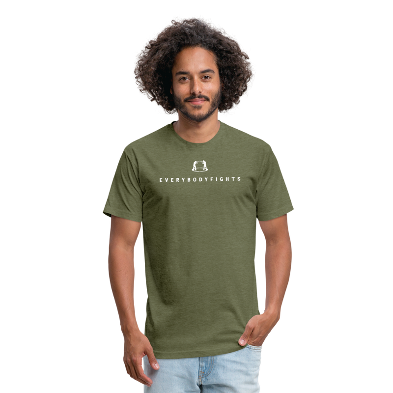 Fitted Cotton/Poly T-Shirt Everybodyfights classic - heather military green