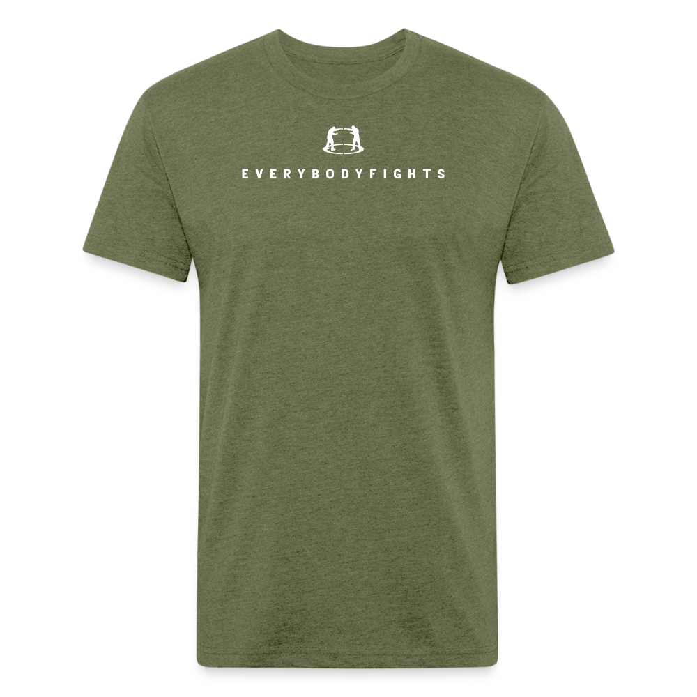 Fitted Cotton/Poly T-Shirt Everybodyfights classic - heather military green