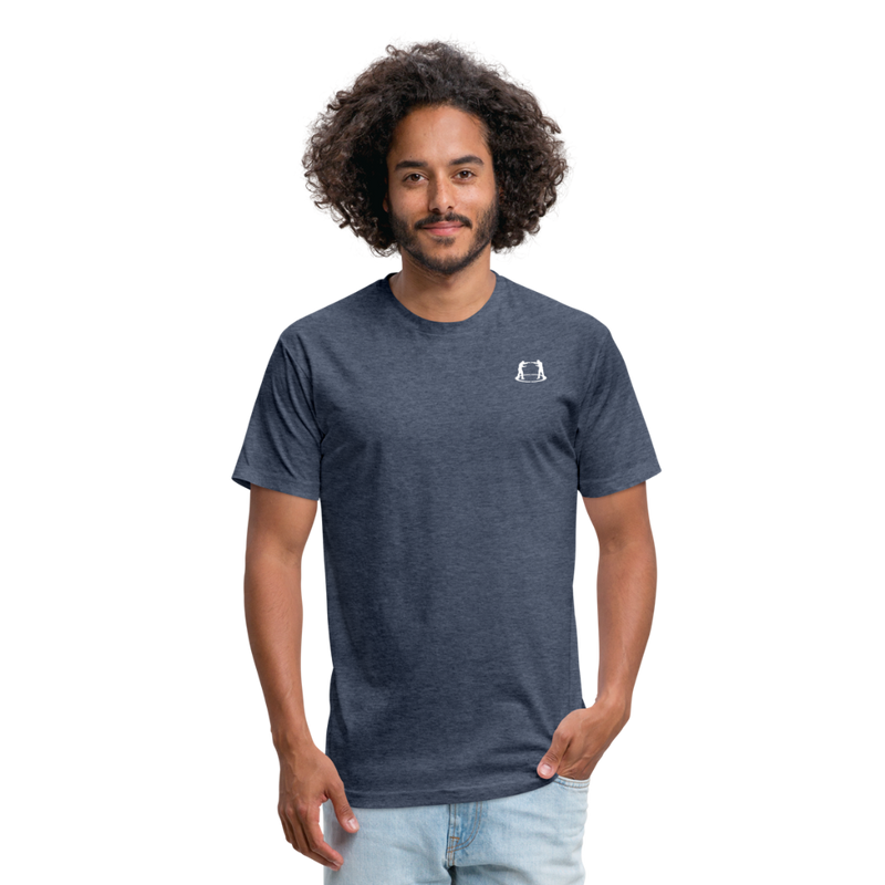 Fitted Cotton/Poly T-Shirt Fighter Logo - heather navy