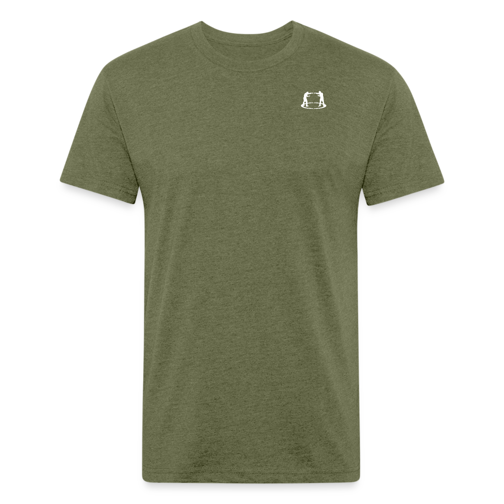 Fitted Cotton/Poly T-Shirt Fighter Logo - heather military green