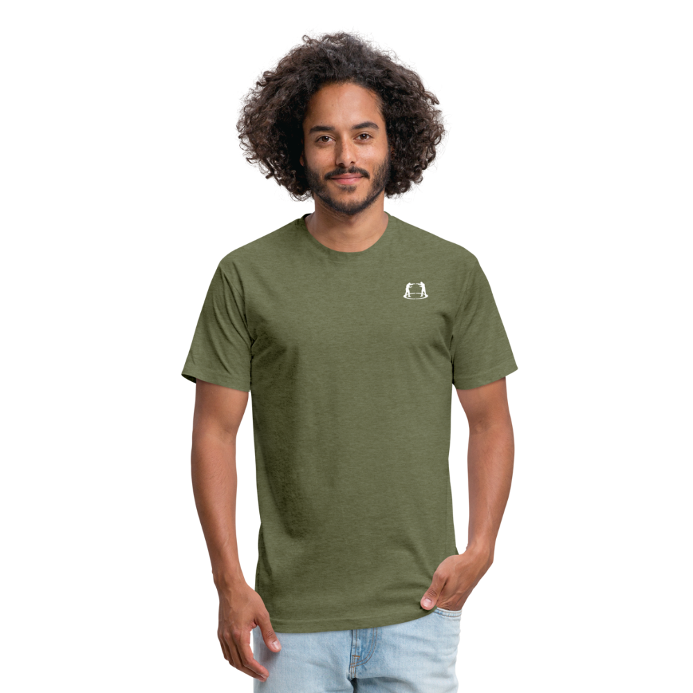 Fitted Cotton/Poly T-Shirt Fighter Logo - heather military green