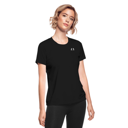 Women's Moisture Wicking Performance T-Shirt Fighter Logo - black