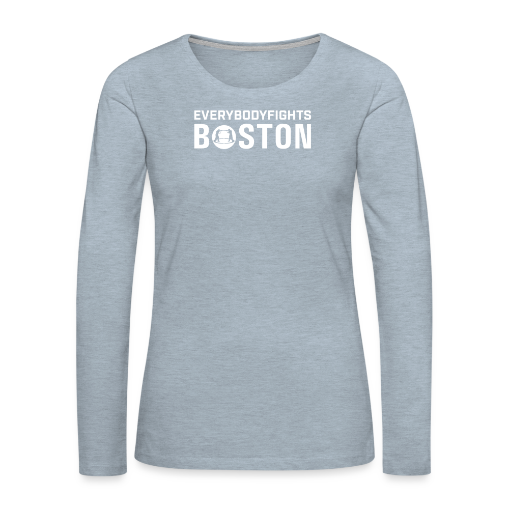 Women's Premium Long Sleeve Boston - heather ice blue