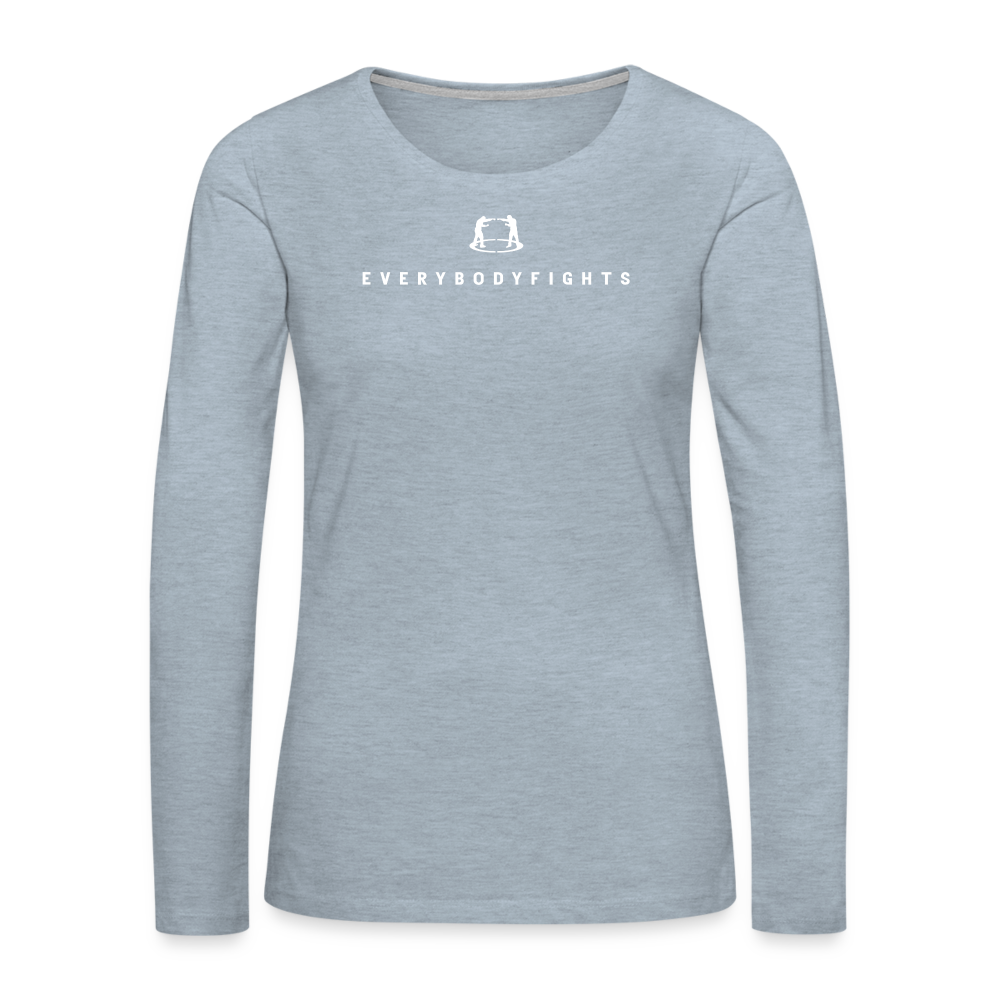 Women's Premium Long Sleeve everybodyfights classic - heather ice blue