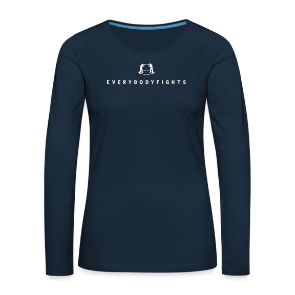 Women's Premium Long Sleeve everybodyfights classic - deep navy