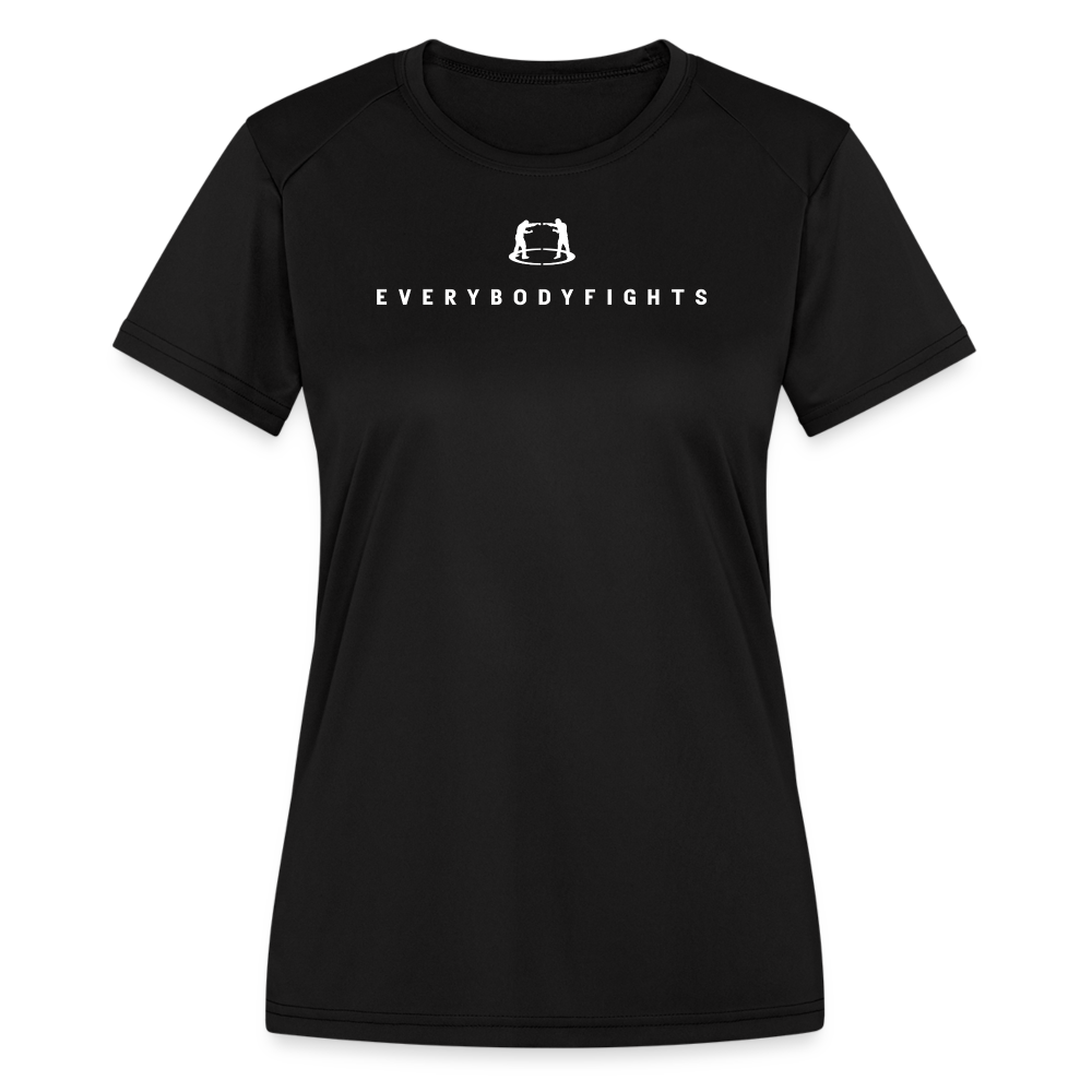 Women's Moisture Wicking Performance T-Shirt everybodyfights classic - black