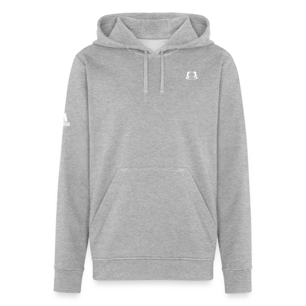 Adidas Unisex Fleece Hoodie fighter logo - ebf fight as one - heather gray