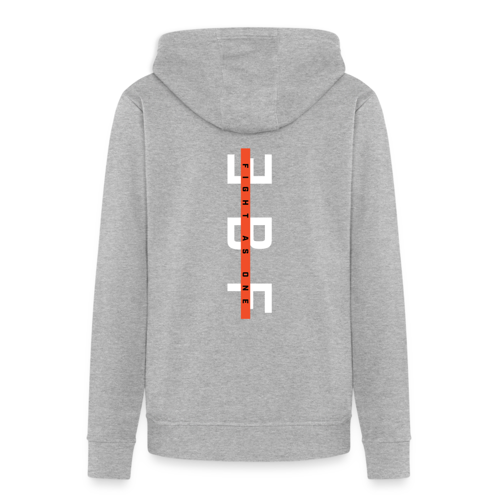 Adidas Unisex Fleece Hoodie fighter logo - ebf fight as one - heather gray