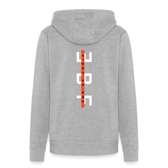 Adidas Unisex Fleece Hoodie fighter logo - ebf fight as one - heather gray