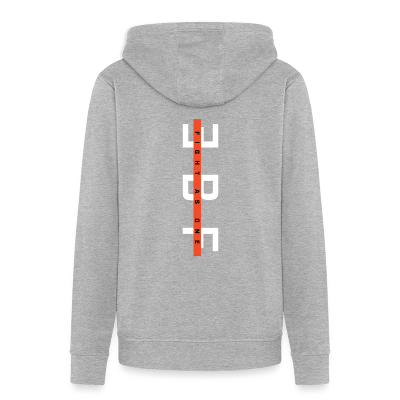 Adidas Unisex Fleece Hoodie fighter logo - ebf fight as one - heather gray