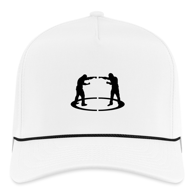 Five panel cap fighter logo - white/black