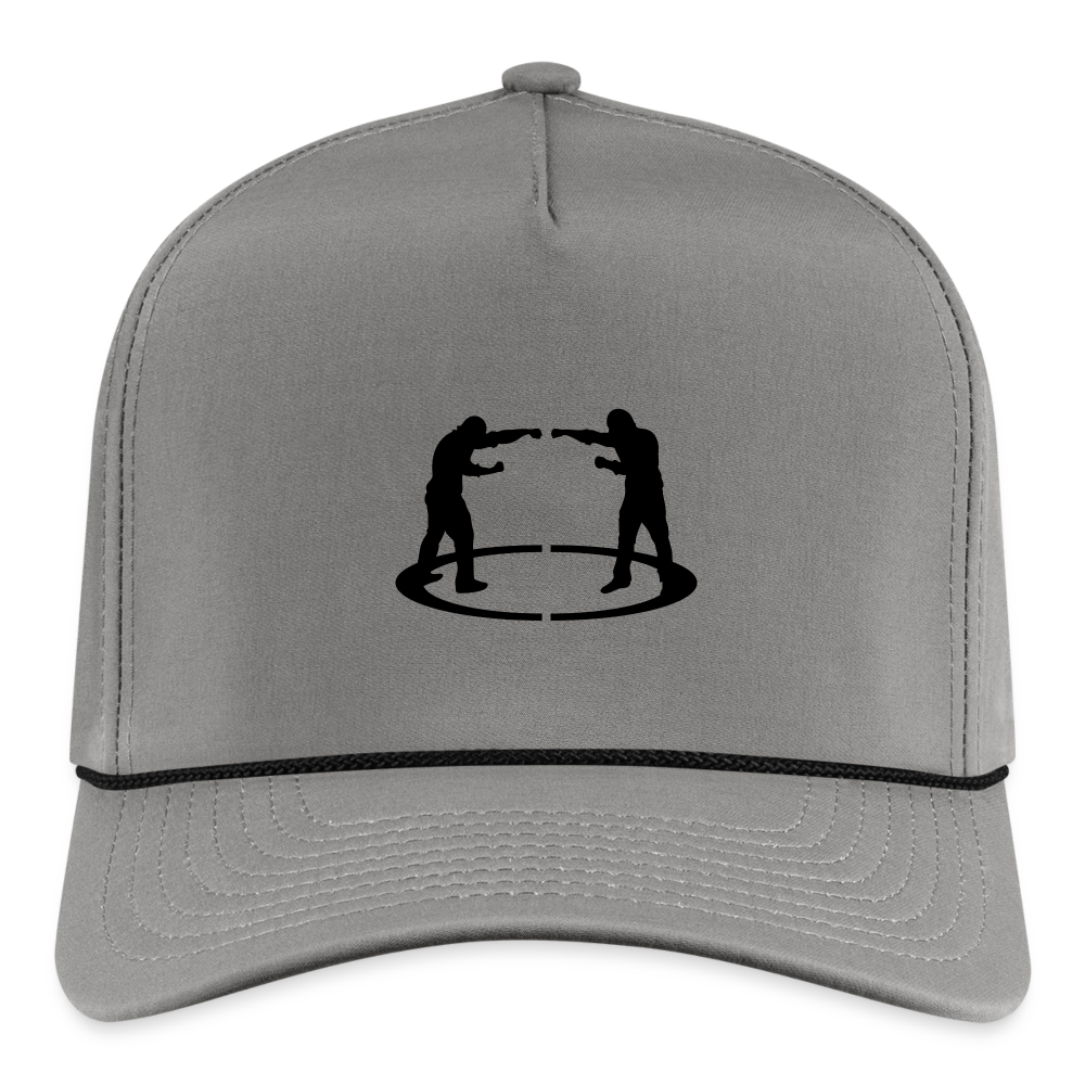 Five panel cap fighter logo - gray/black