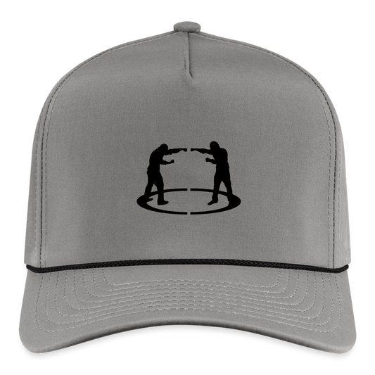 Five panel cap fighter logo - gray/black