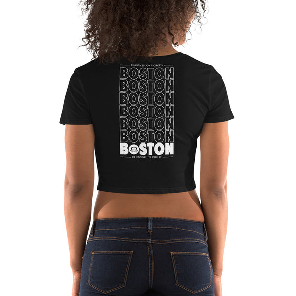 Women’s Crop Tee EBF-BOSTON STACKED