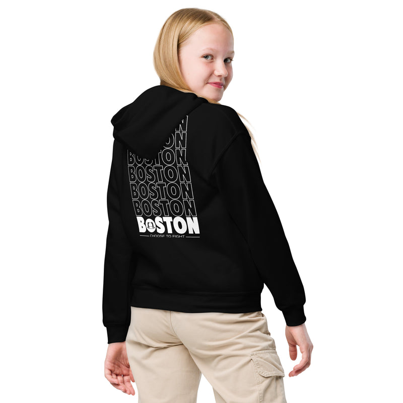 Youth heavy blend hoodie EBF - BOSTON STACKED