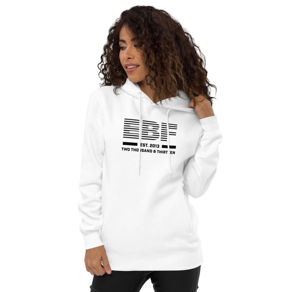 White EBF Brand Hoodie